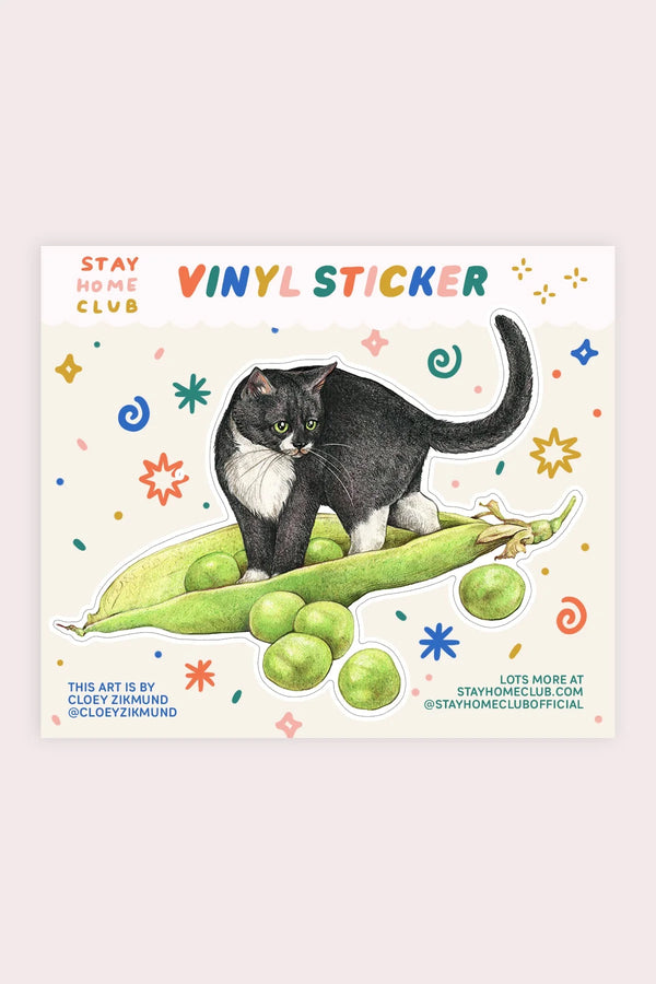 Peas Cat Vinyl Sticker - Proper