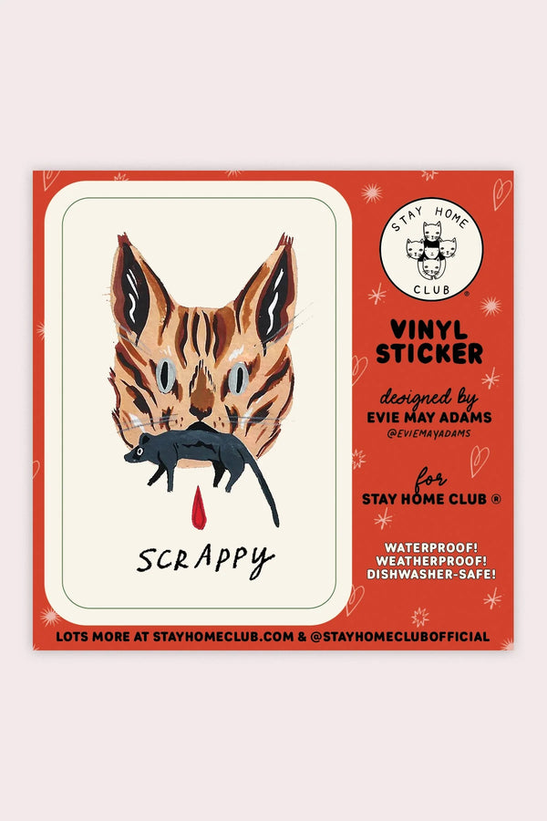 Scrappy Cat Vinyl Sticker - Proper
