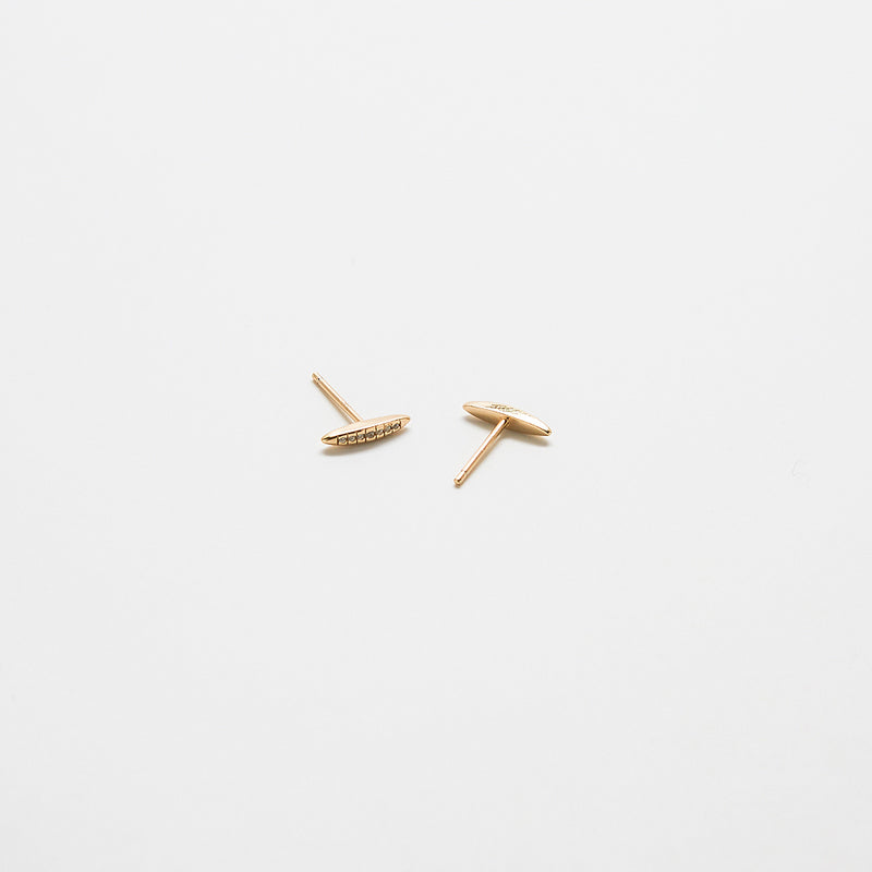 Gold Pave Bar Stud Earrings - Proper