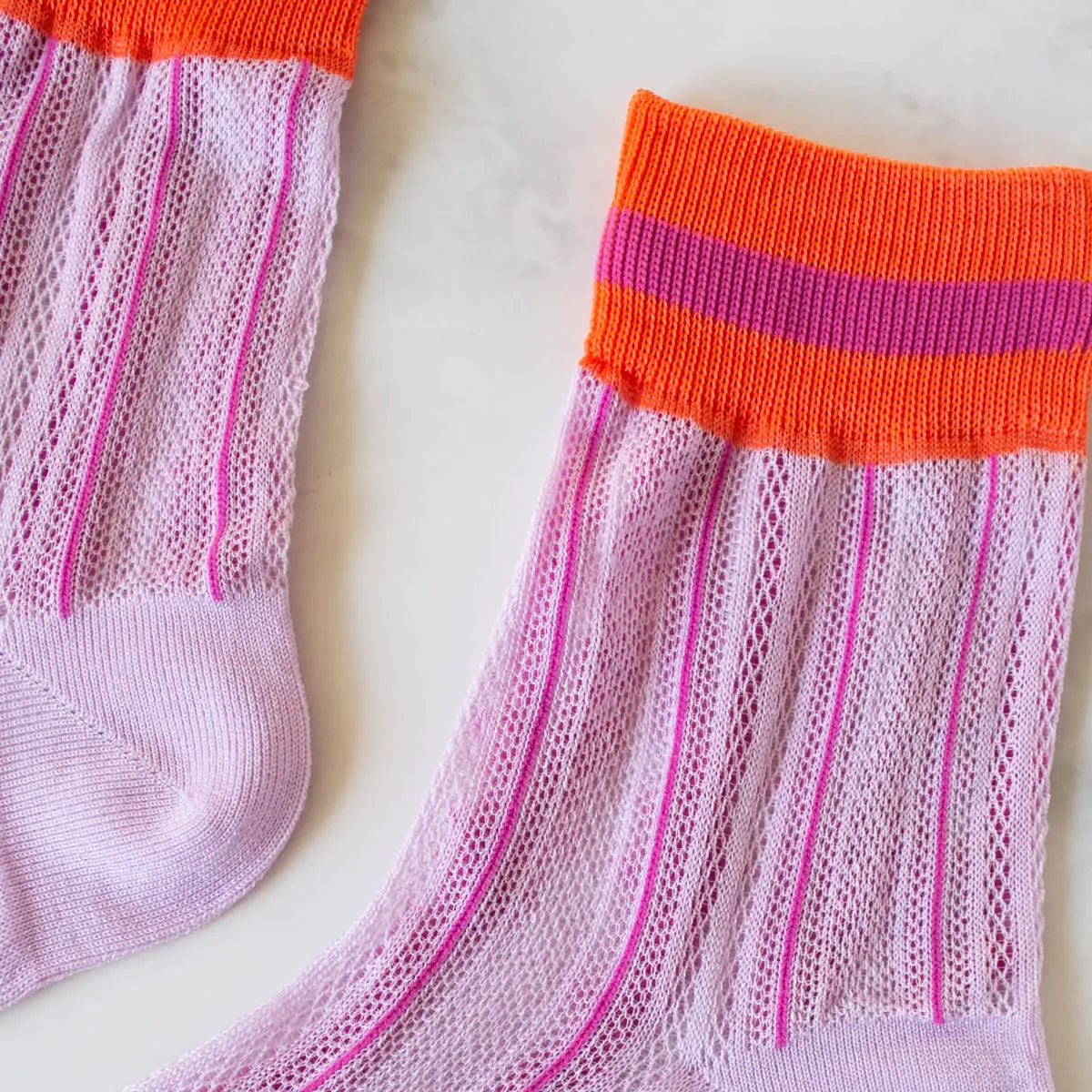 Ankle Mesh Striped Socks - Proper