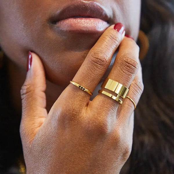 Black Pave Stacking Ring - Proper