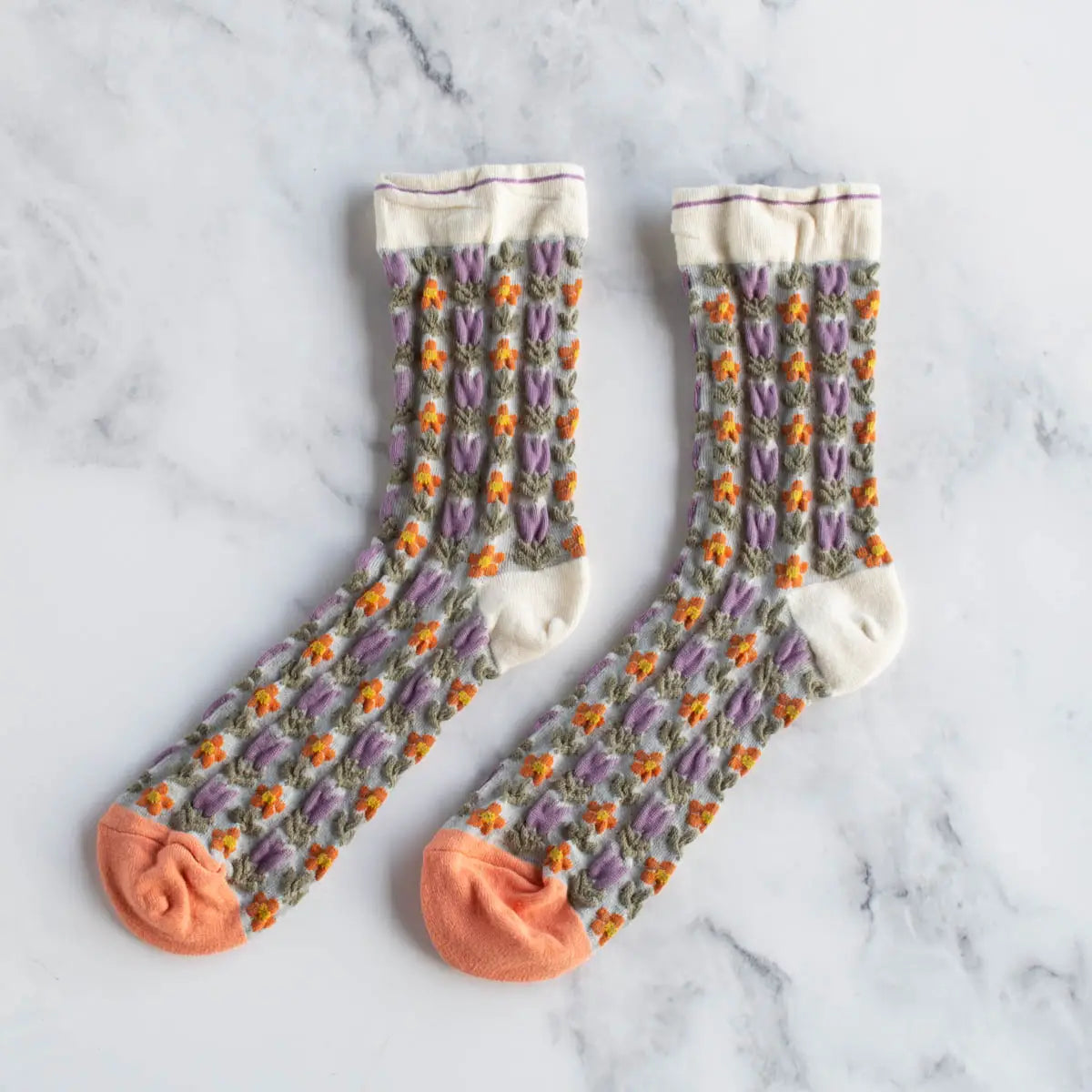 Floral Contrast Socks - Proper