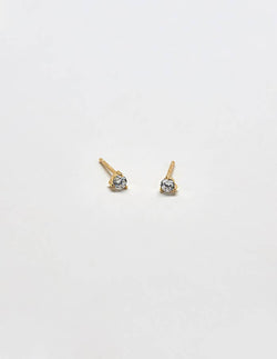 White CZ Round Stud Earrings - Proper