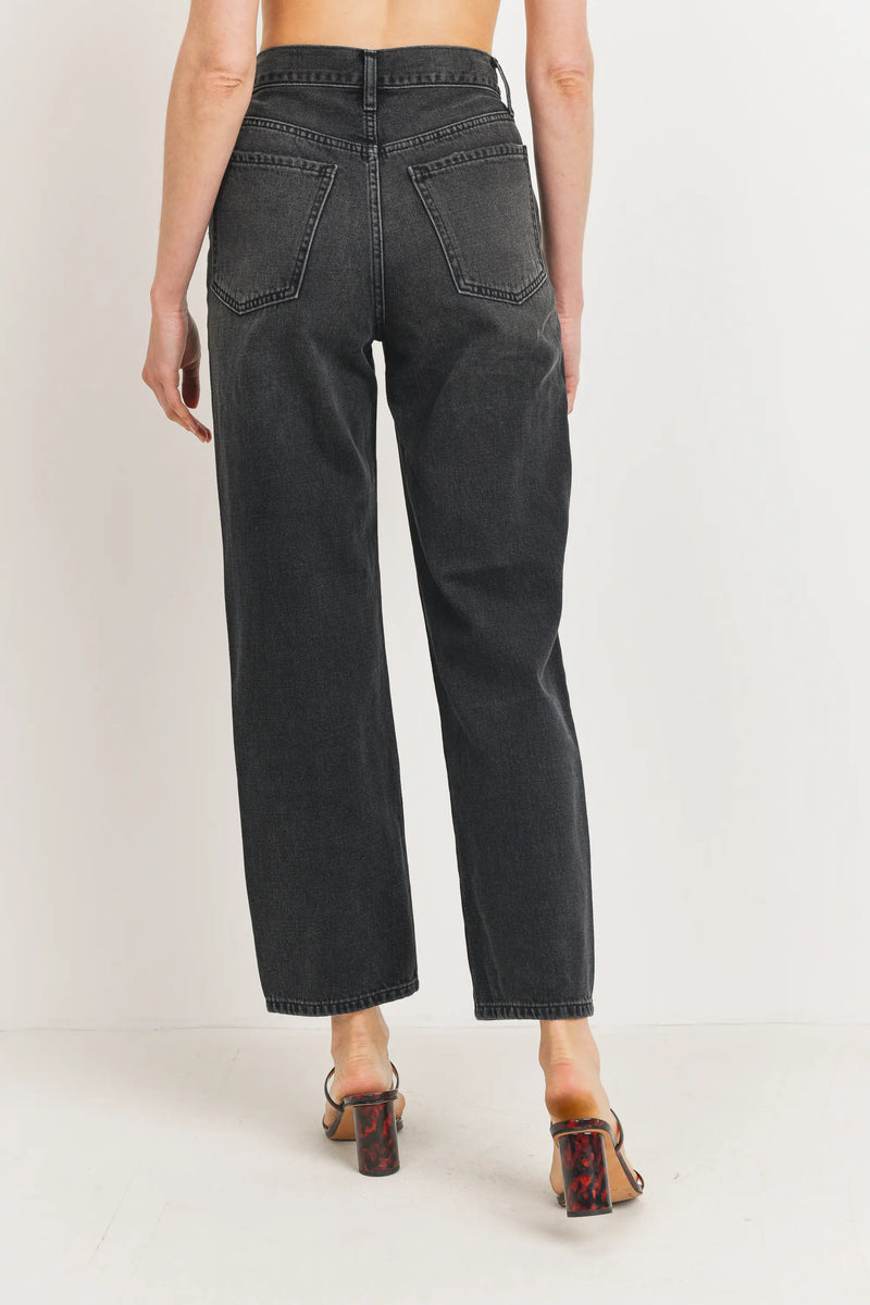 High Rise Criss Cross Straight Jeans - Proper