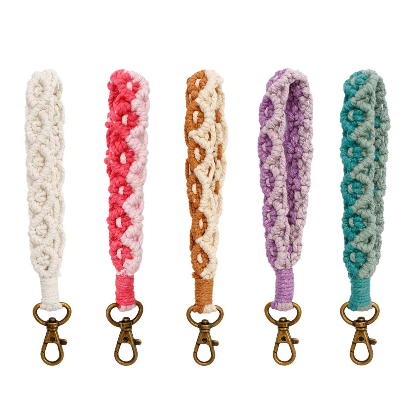 Macrame Two-Tone Braided Wristlet Keychain - Proper