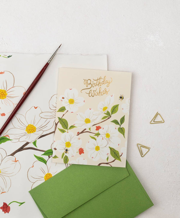 Dogwood Tree Birthday Card - Proper