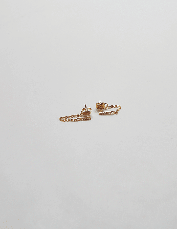 Chain Huggie with Pave Bar Studs - Proper