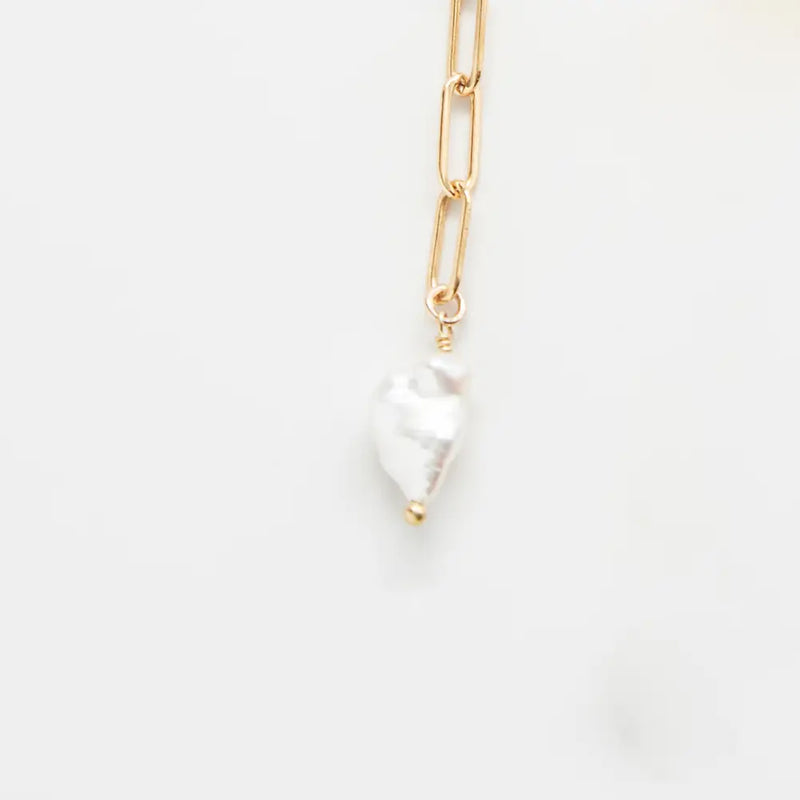 Gold Pearl Chain Jacket Earrings - Proper