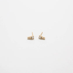 Tiny CZ Drop Bar Stud Earrings - Proper