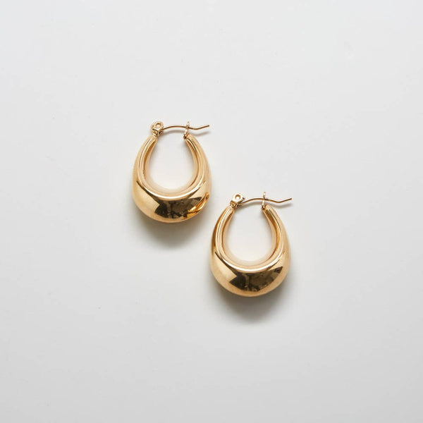 Gold Oval Hoop Earrings - Proper