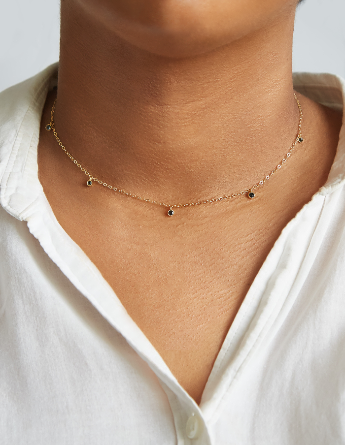 Black CZ Choker Necklace - Proper
