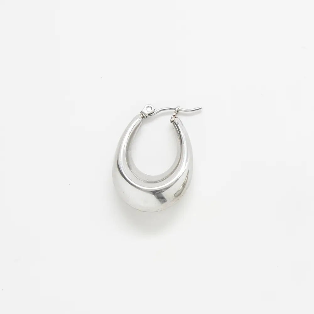 Silver Oval Hoop Earrings - Proper