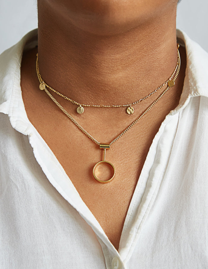 Gold Coin Charm Choker Necklace - Proper