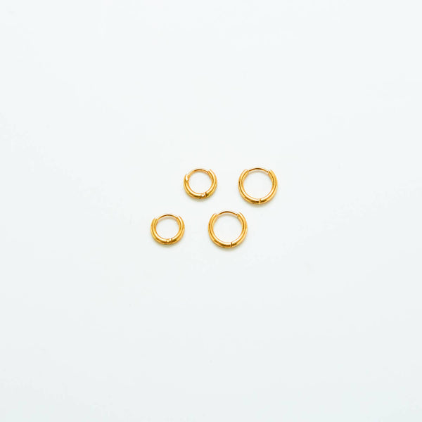 Gold Double Pack - Mini Hoop Earrings Set - Proper