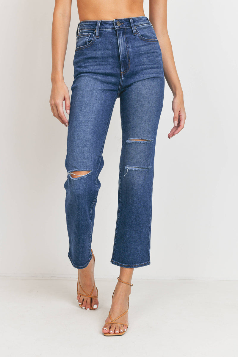 Straight Leg Knee Slit Jeans - Proper
