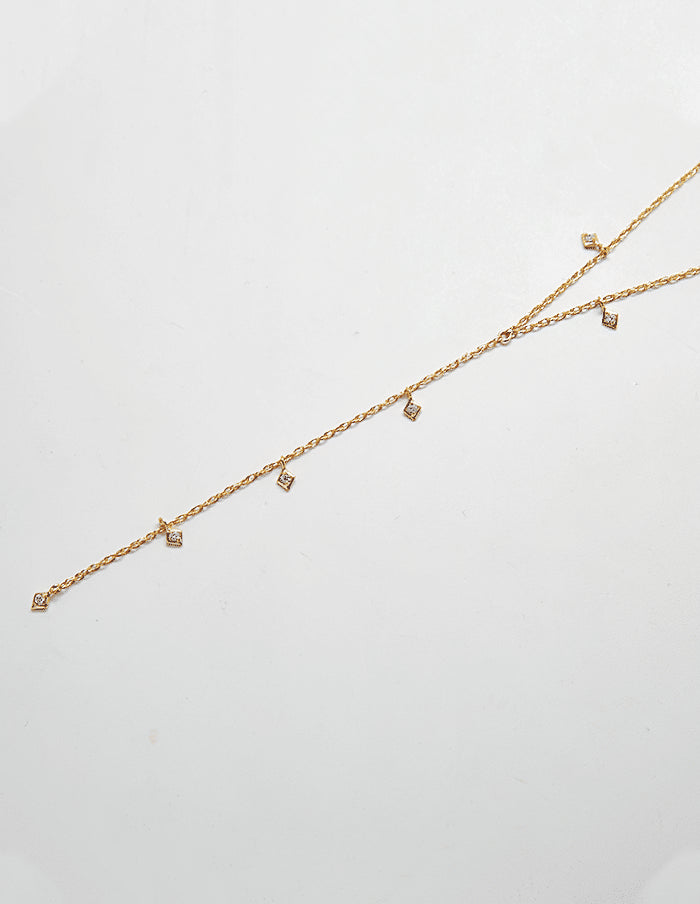 Diamond Charm Lariat Necklace - Proper