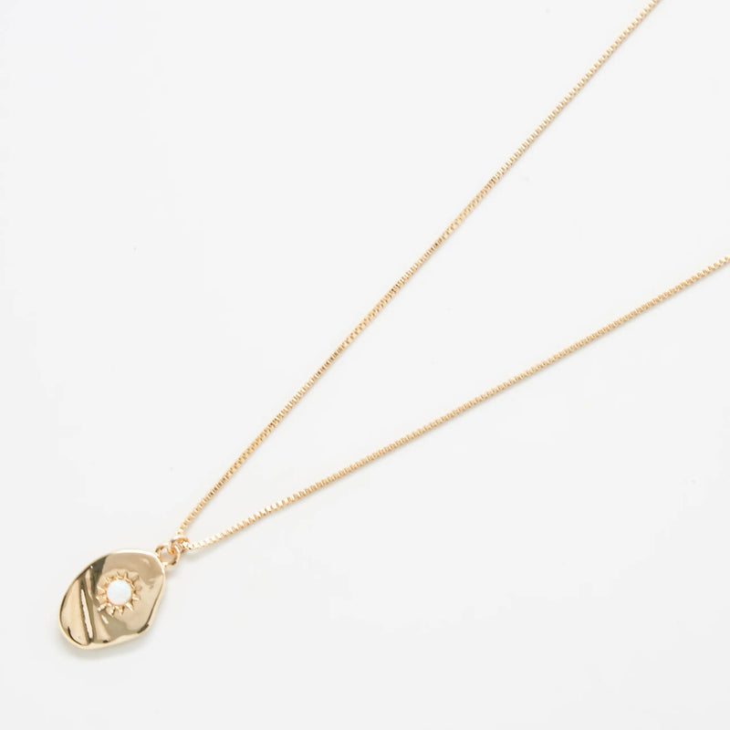 Gold Opal Sun Medallion Necklace - Proper