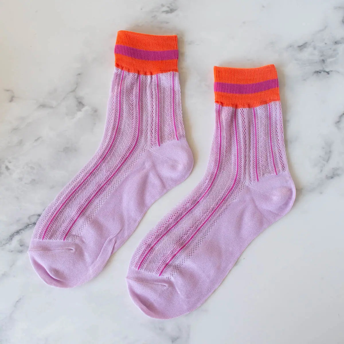 Ankle Mesh Striped Socks - Proper