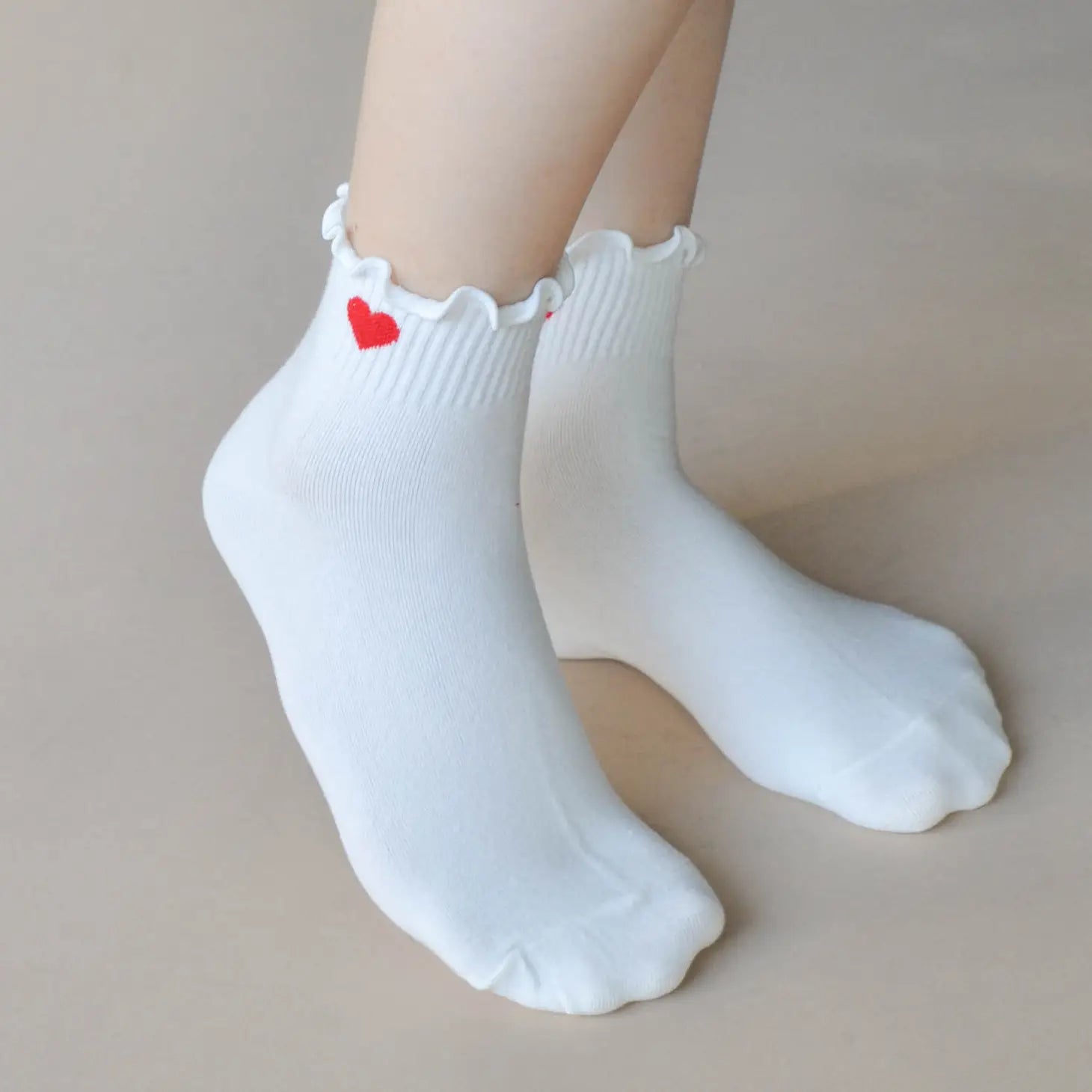 Ivory Heart Socks - Proper