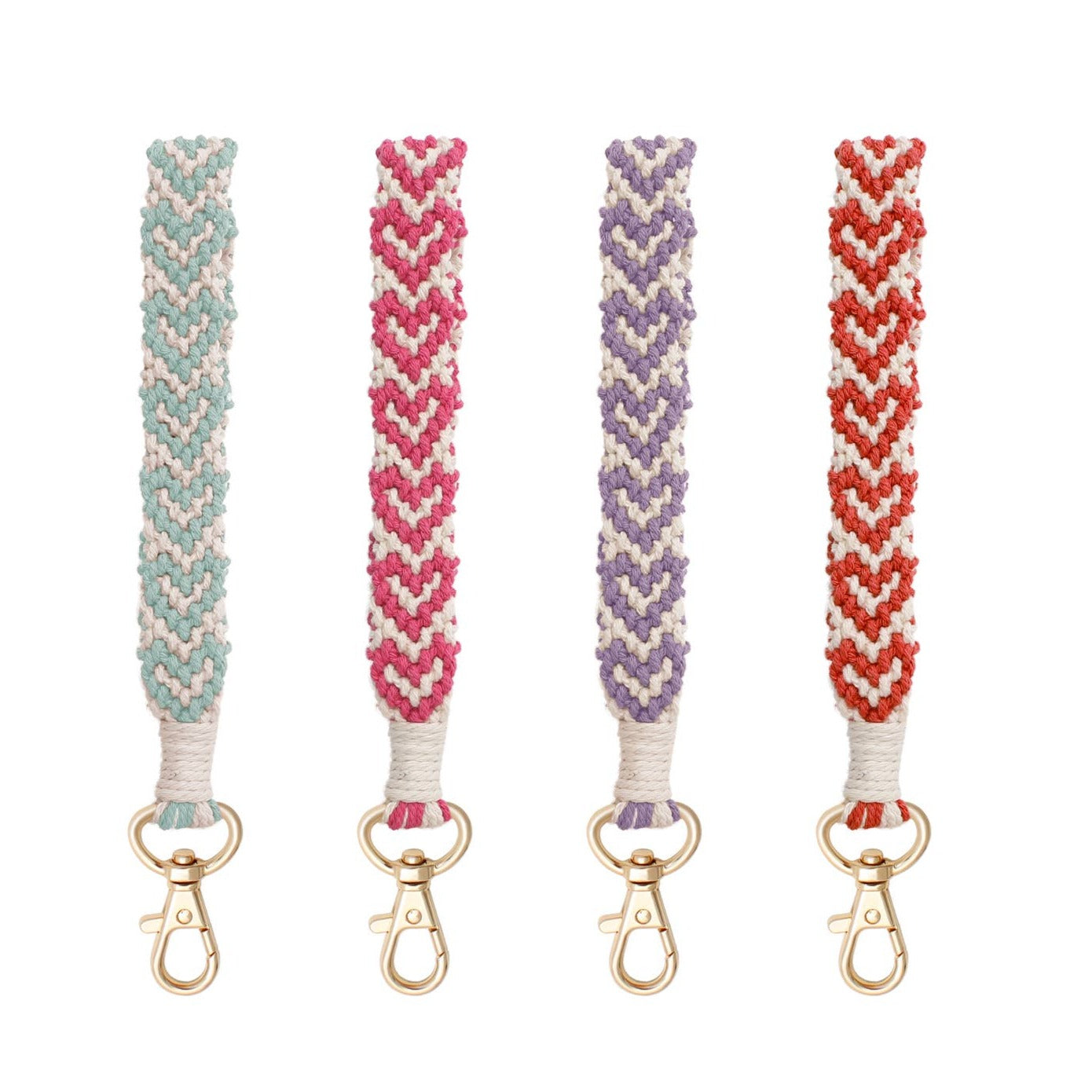 Macrame Braided Heart Wristlet Keychain - Proper