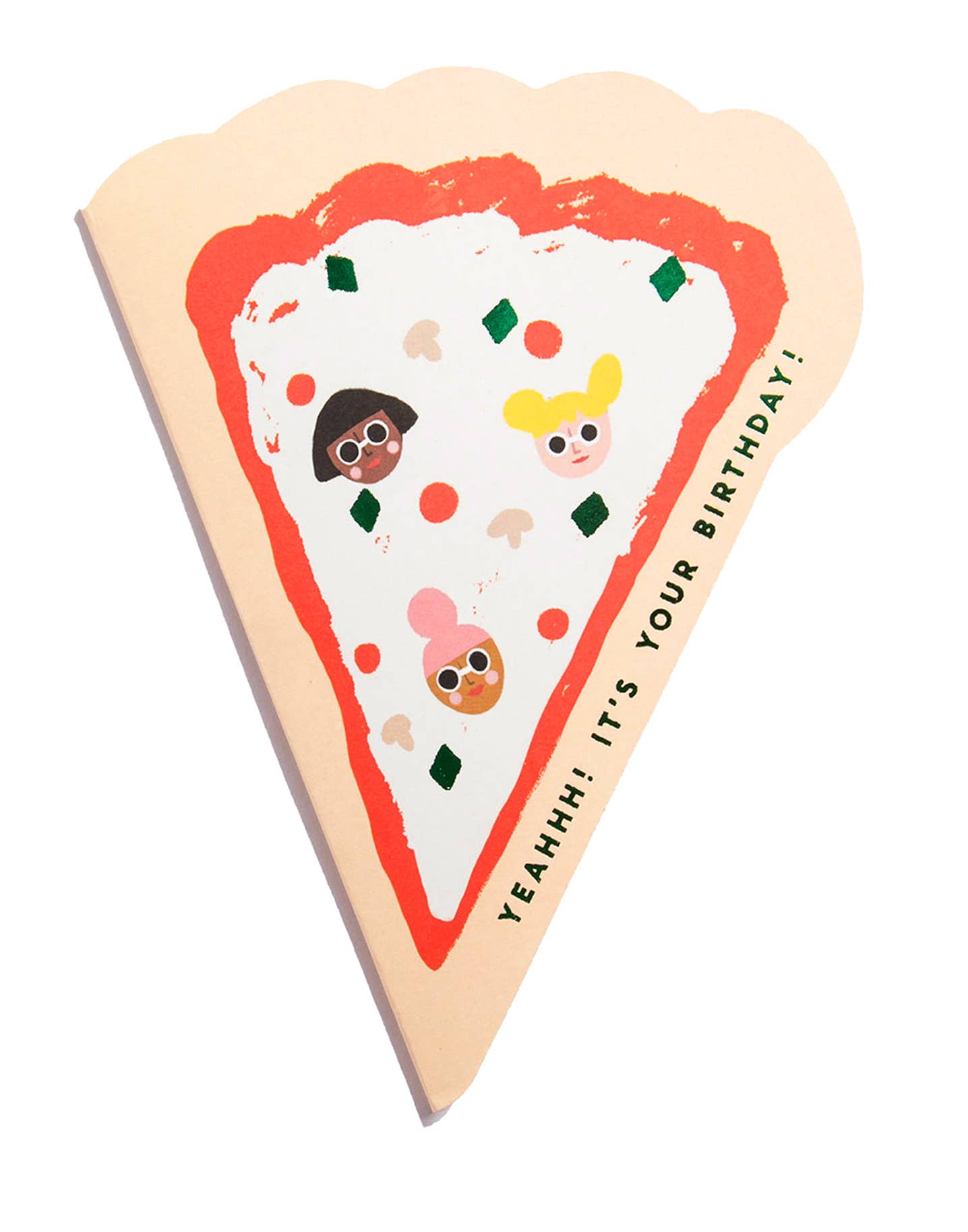 Pizza - Shaped Birthday Card - Proper