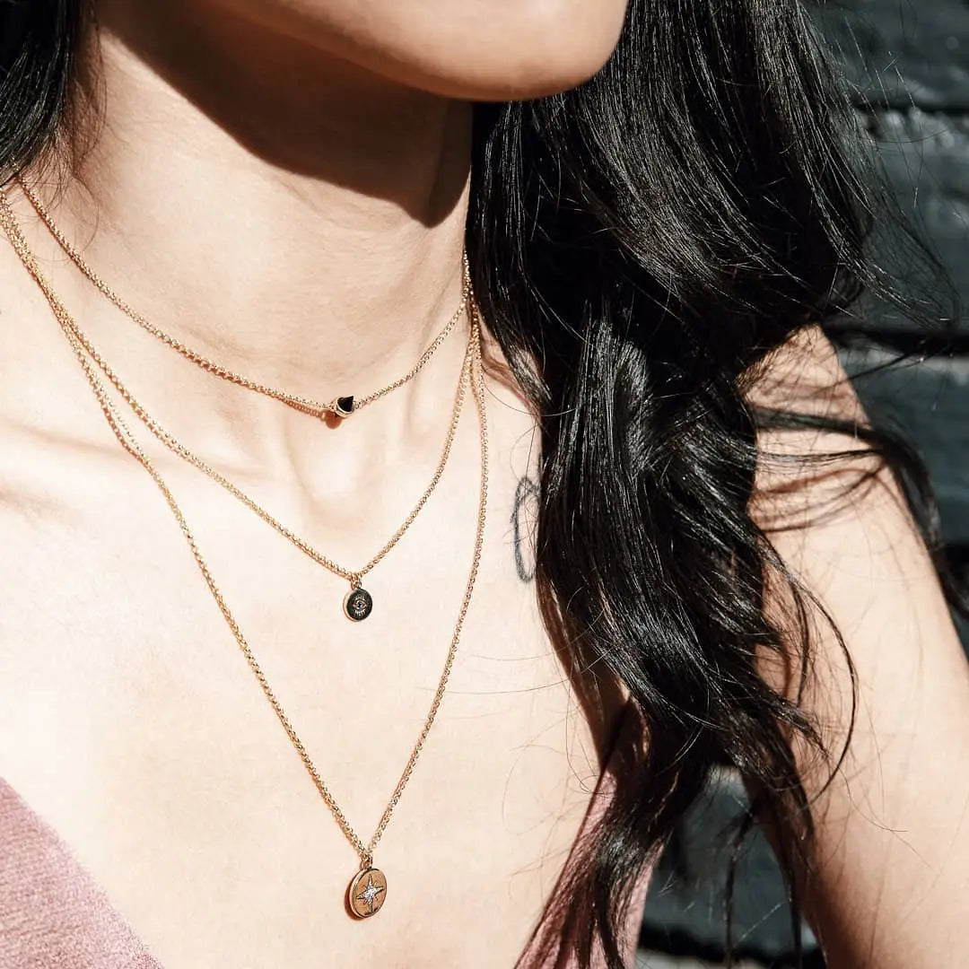 Gold Coin Pave Star Necklace - Proper