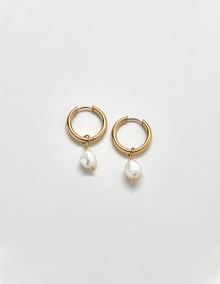 Pearl Hoop Earrings - Proper