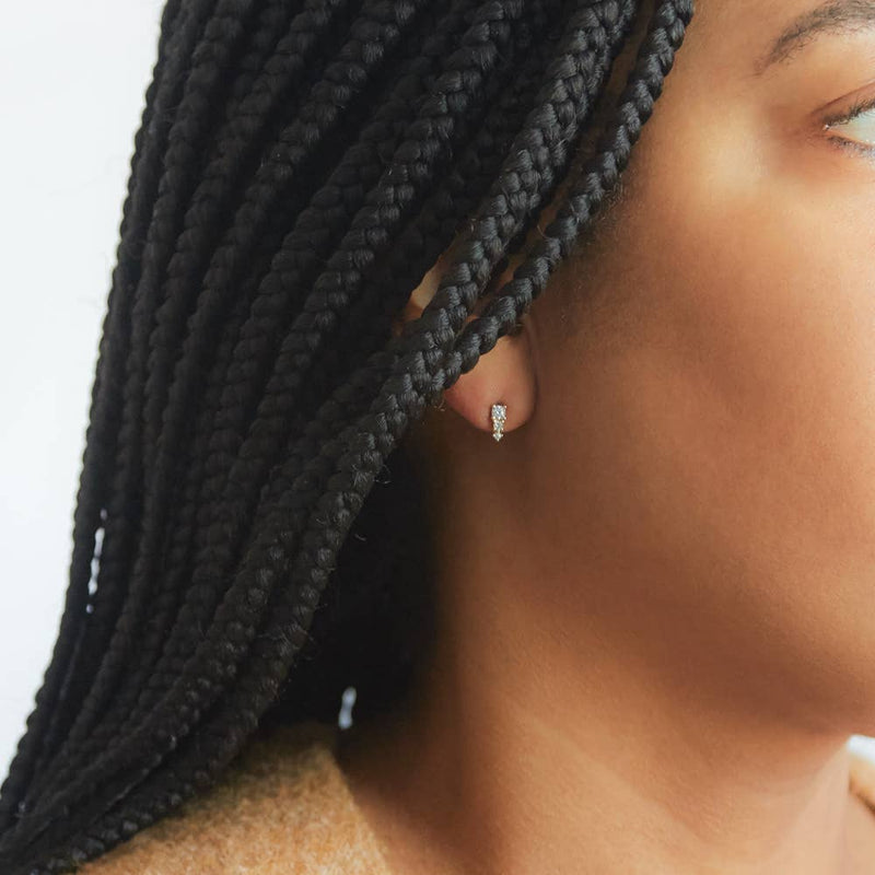 Tiny CZ Drop Bar Stud Earrings - Proper