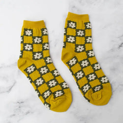 Daisy Checkered Socks - Proper