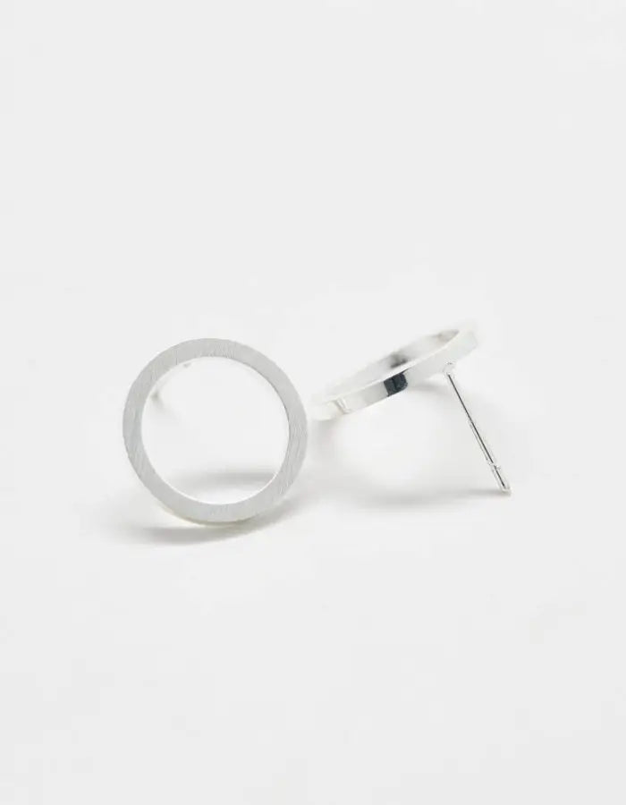 Silver Open Circle Stud Earrings - Proper