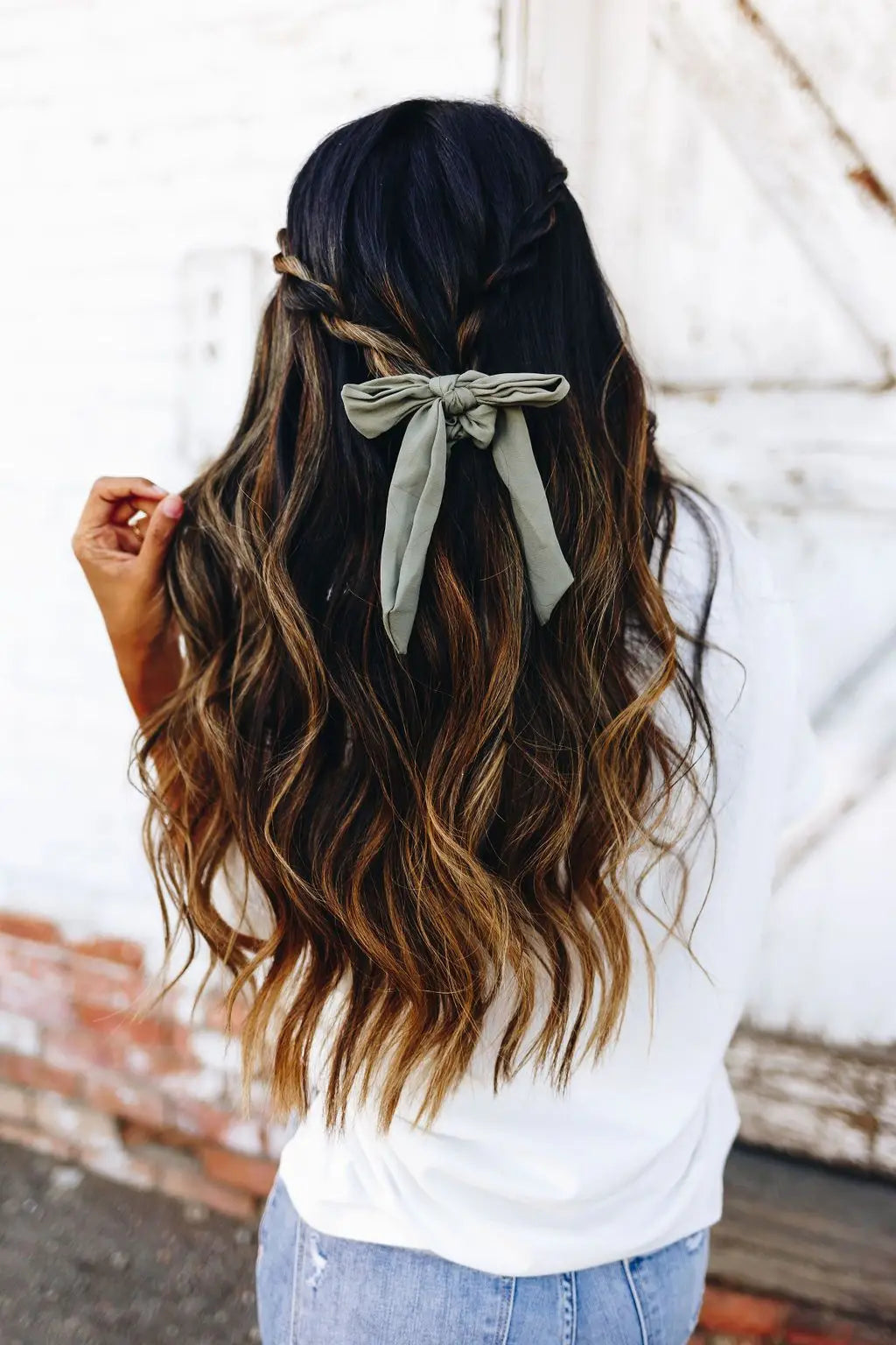 Olive Bow Scrunchie - Proper