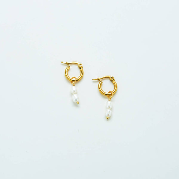 Double Pearl Hoop Earrings - Proper