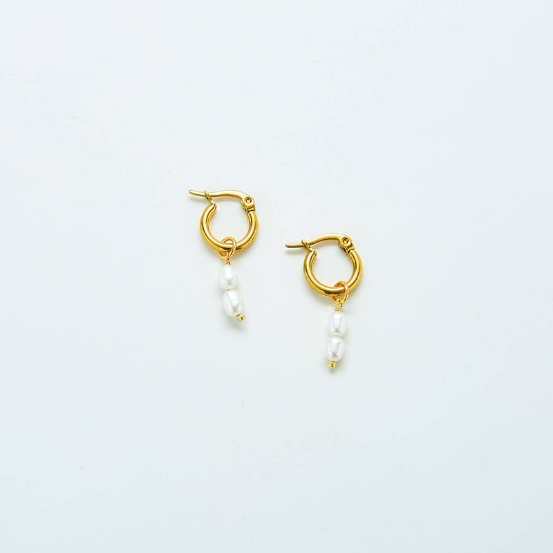 Double Pearl Hoop Earrings - Proper
