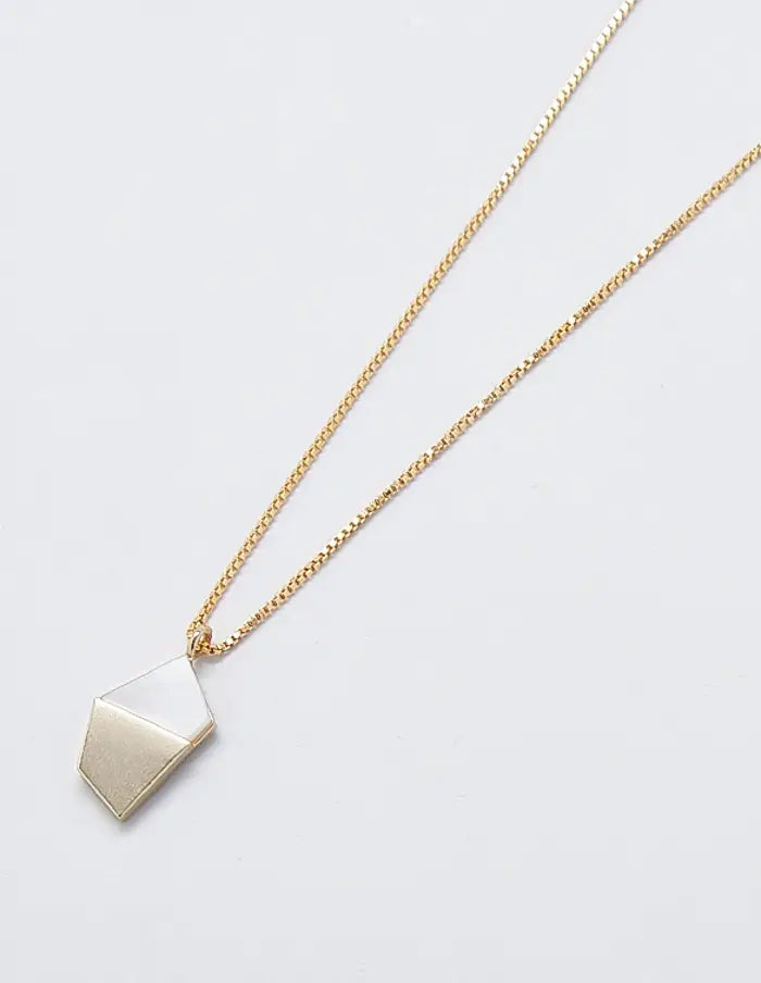 Gold Mother of Pearl Pendant Necklace - Proper