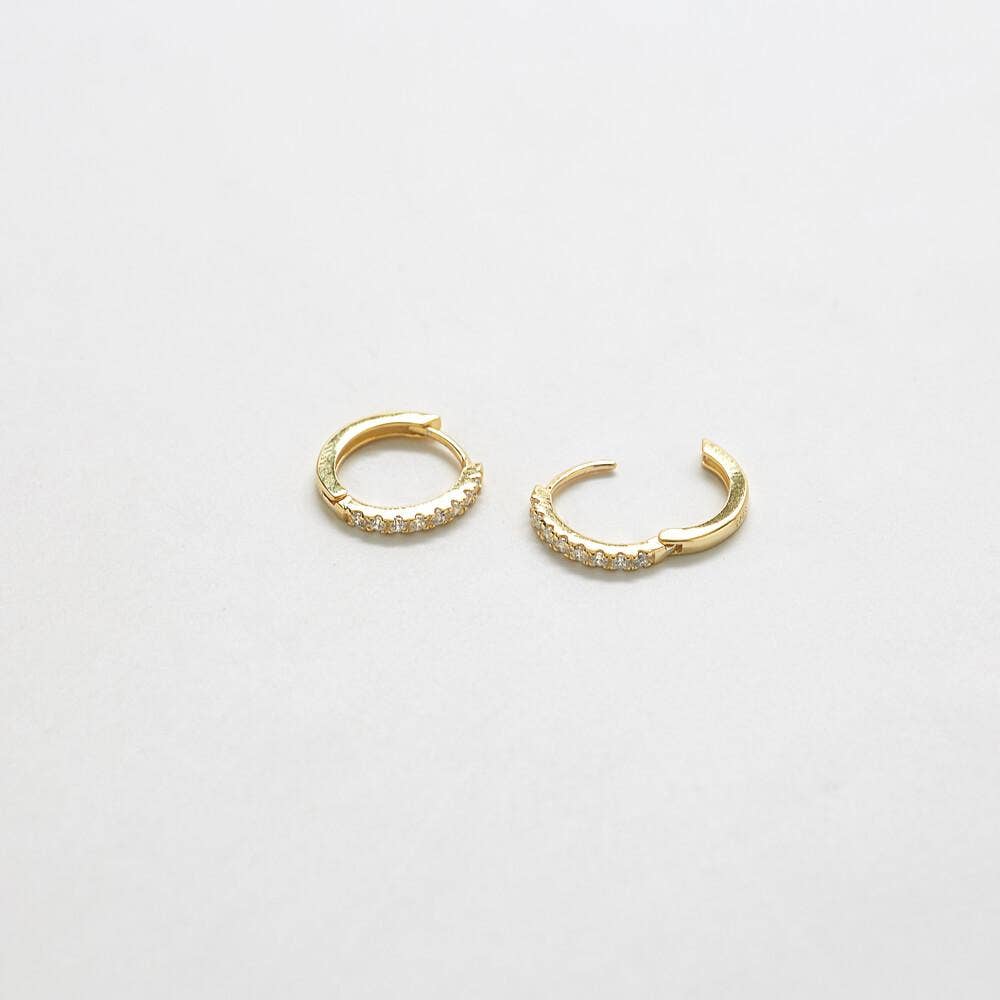 Pave Huggie Hoop Earrings - Proper