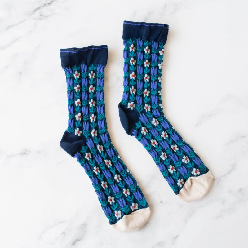 Floral Contrast Socks - Proper