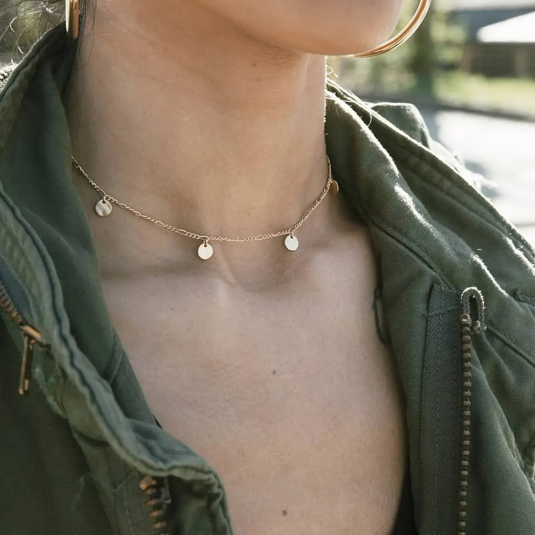 Gold Coin Charm Choker Necklace - Proper