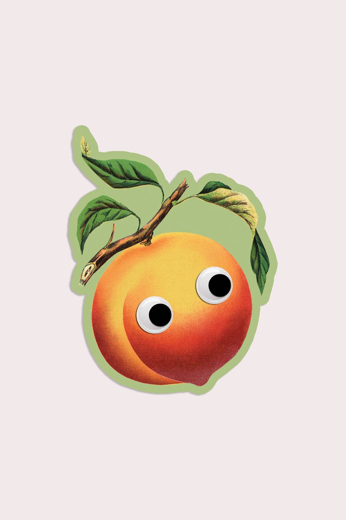 Googly Peach Vinyl Sticker - Proper