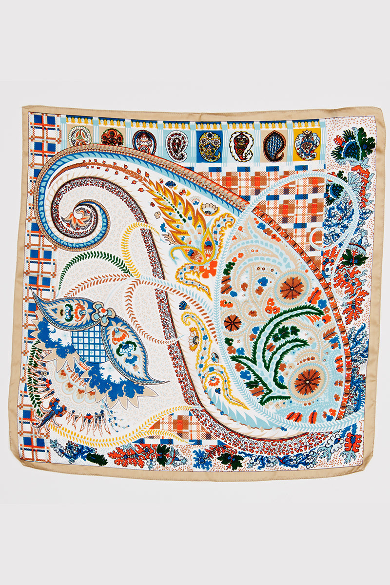 Ornate Paisley Design Square Scarf - Proper
