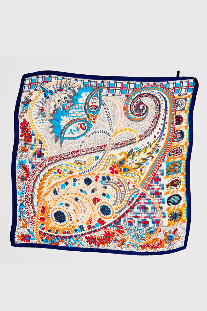 Ornate Paisley Design Square Scarf - Proper