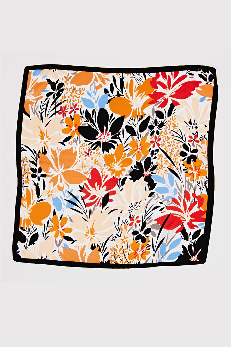 Multi Flower Pattern Square Scarf - Proper