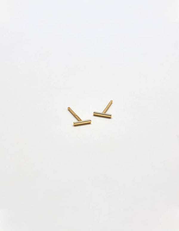 Gold Mini Bar Earrings - Proper