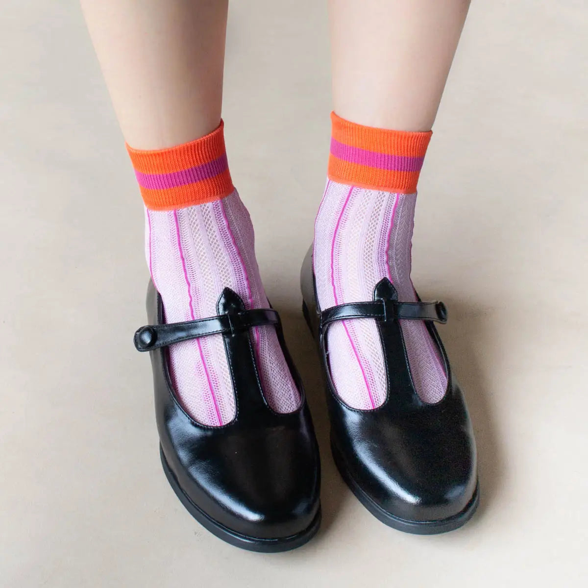 Ankle Mesh Striped Socks - Proper