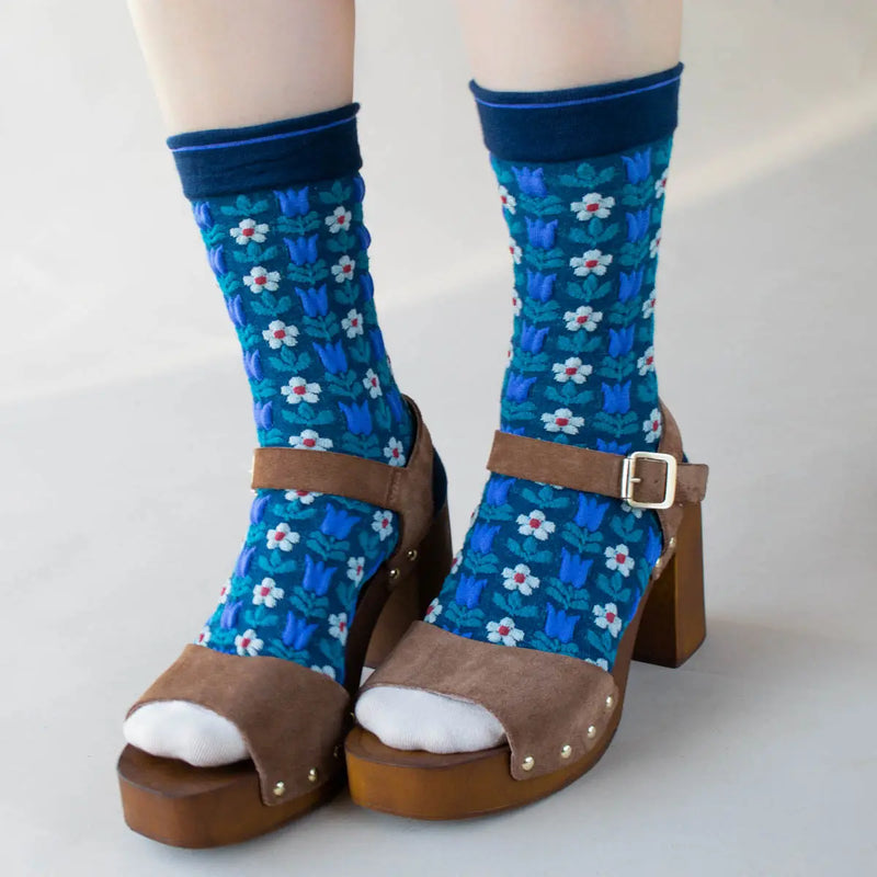 Floral Contrast Socks - Proper
