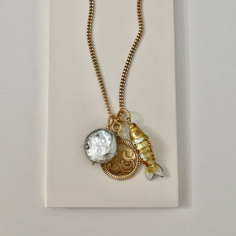 Ocean Charm Cluster Necklace - Proper
