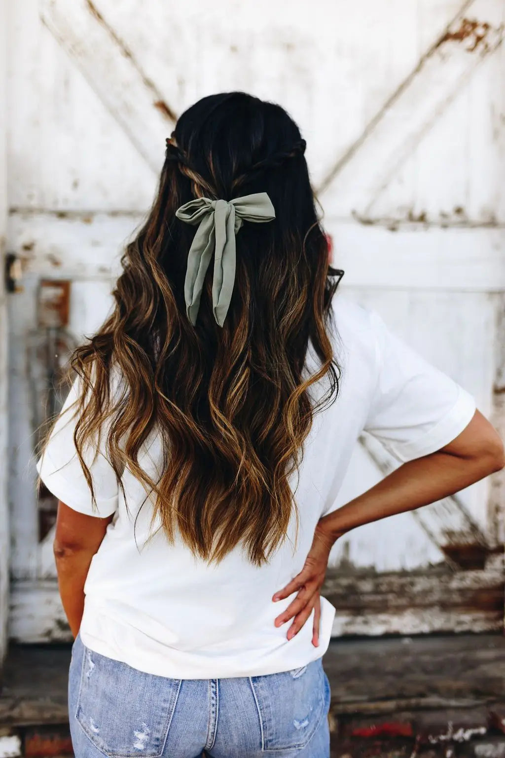 Olive Bow Scrunchie - Proper