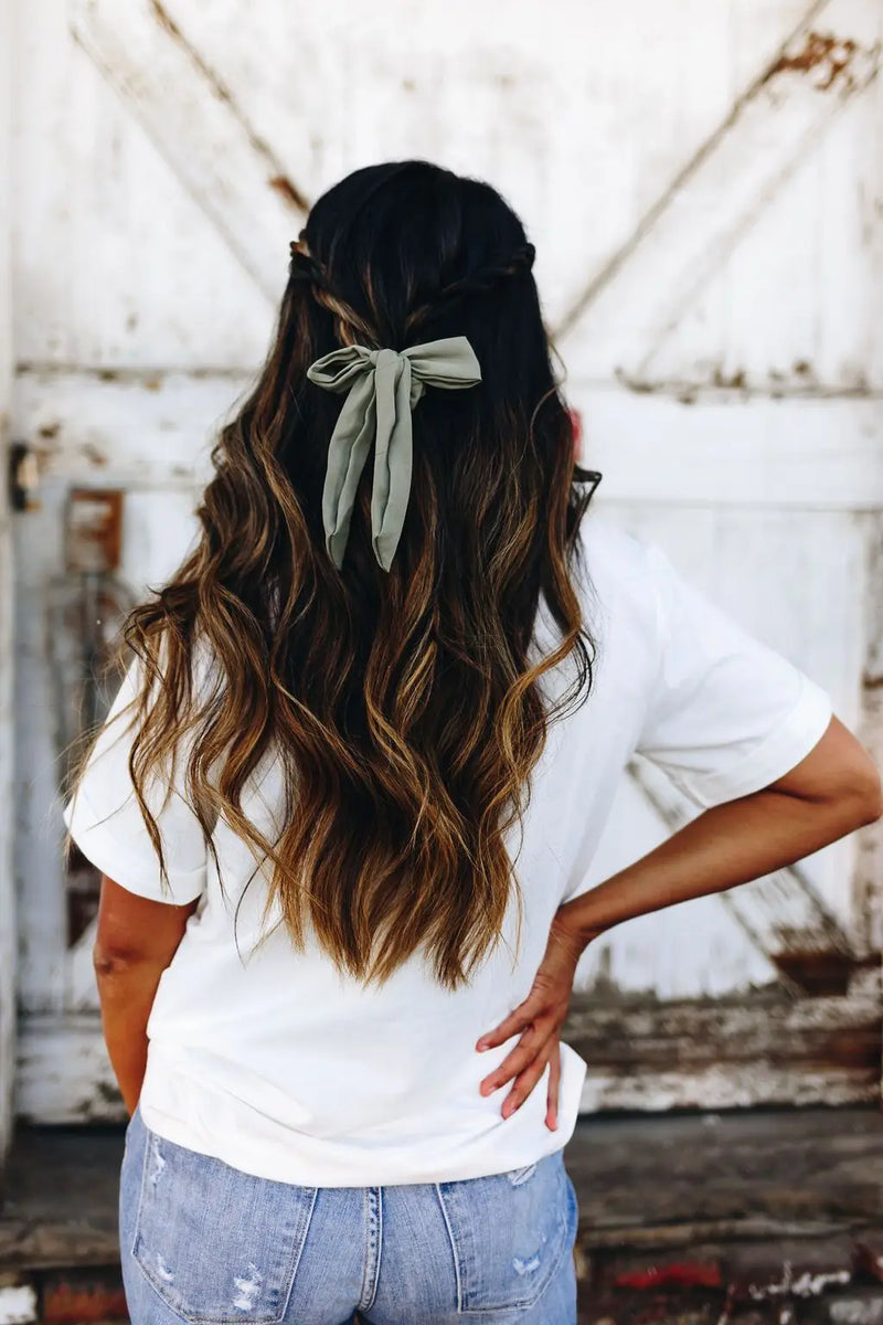 Olive Bow Scrunchie - Proper