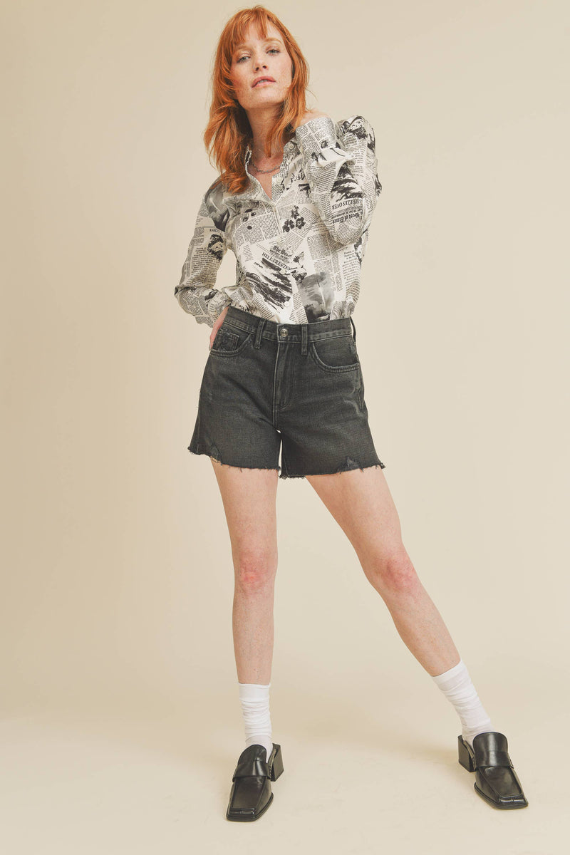 High Rise Slit Shorts - Proper