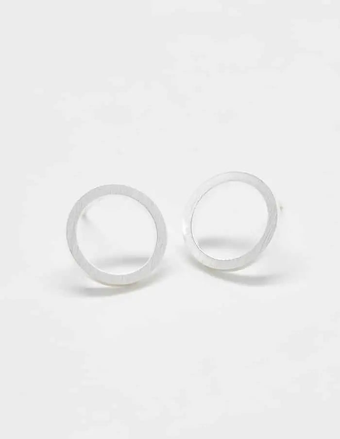 Silver Open Circle Stud Earrings - Proper