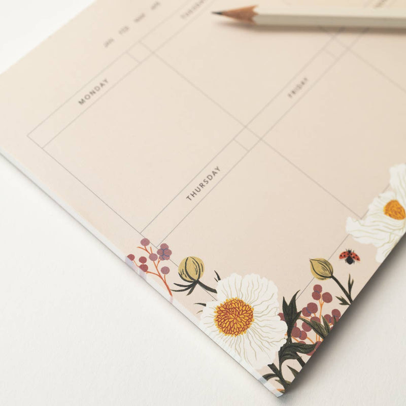 Poppy Field - Weekly Overview Notepad - Proper